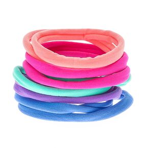 Bright Rainbow Rolled Hair Bobbles - 10 Pack,