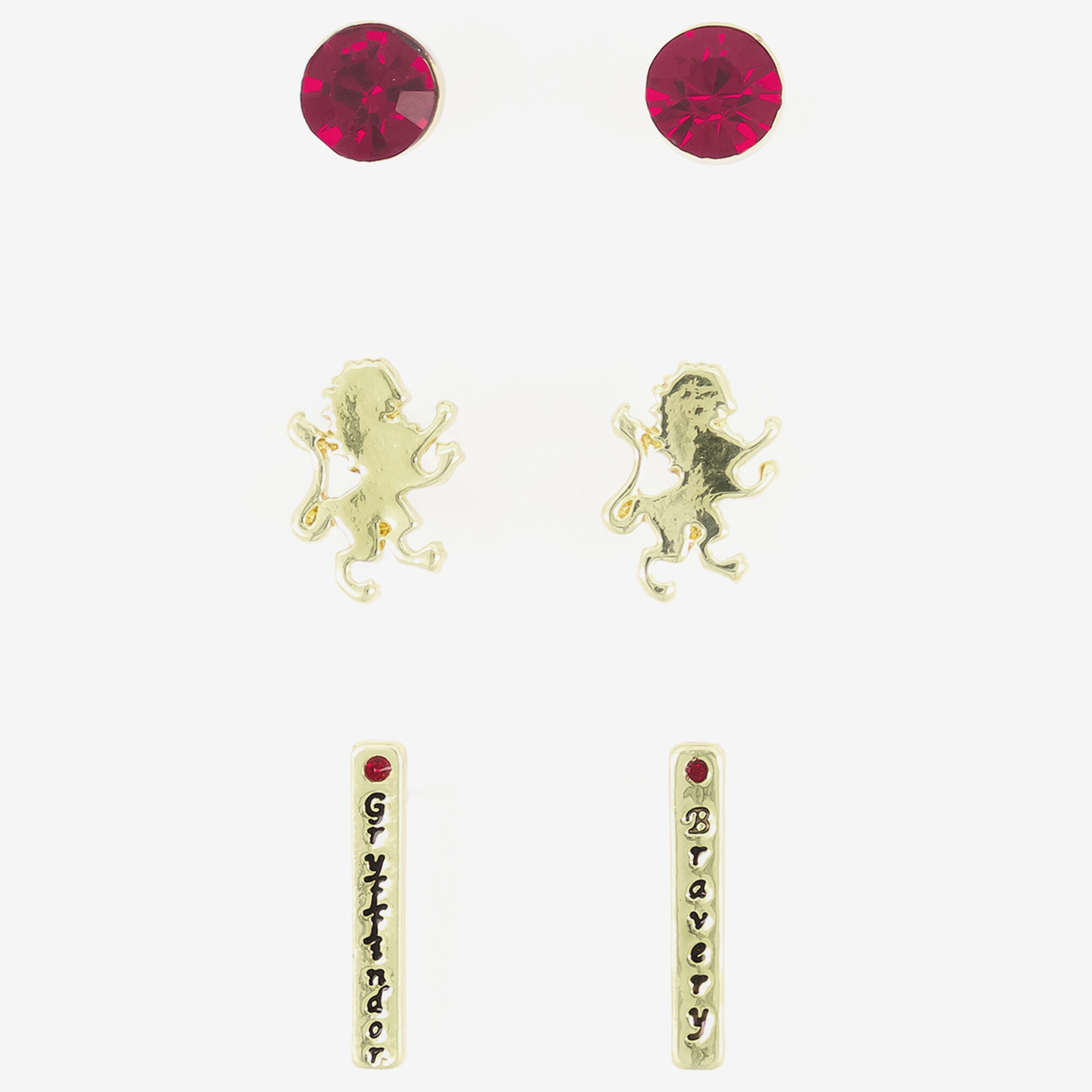 Harry Potter Gryffindor Stud Earring Set 3 Pack
