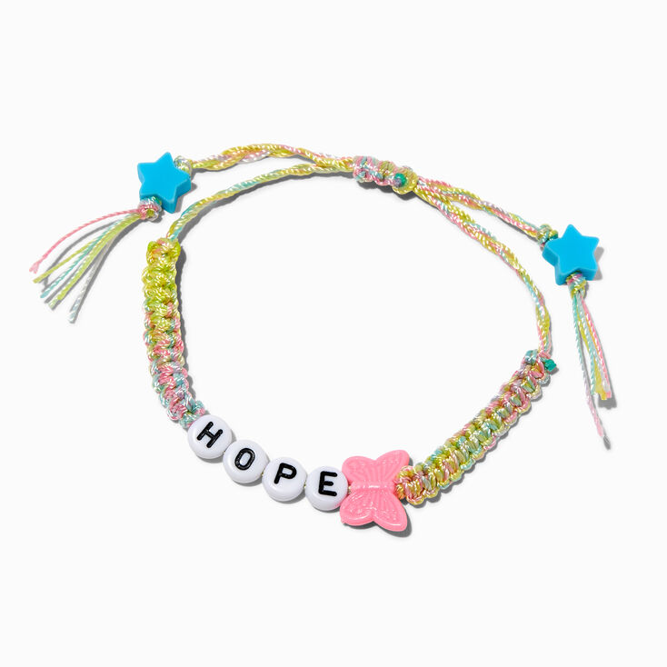 Butterfly &#39;&#39;Hope&#39;&#39; Braided Adjustable Bracelet,