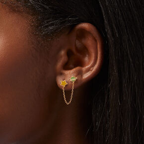 Gold Interchangeable Y2K Stud Earrings - 6 Pack,