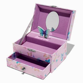 Claire&#39;s Club Pink Butterfly Musical Jewelry Box,