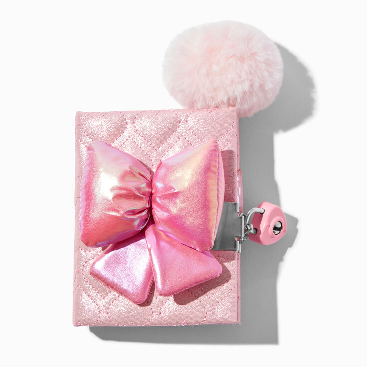 Claire&#39;s Club Pink Bow Mini Lock Diary,