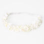 Couronne de fleurs et perles d&rsquo;imitation blanches,