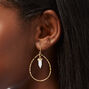Gold 2&quot; Teardrop Mystical Gem Drop Earrings,