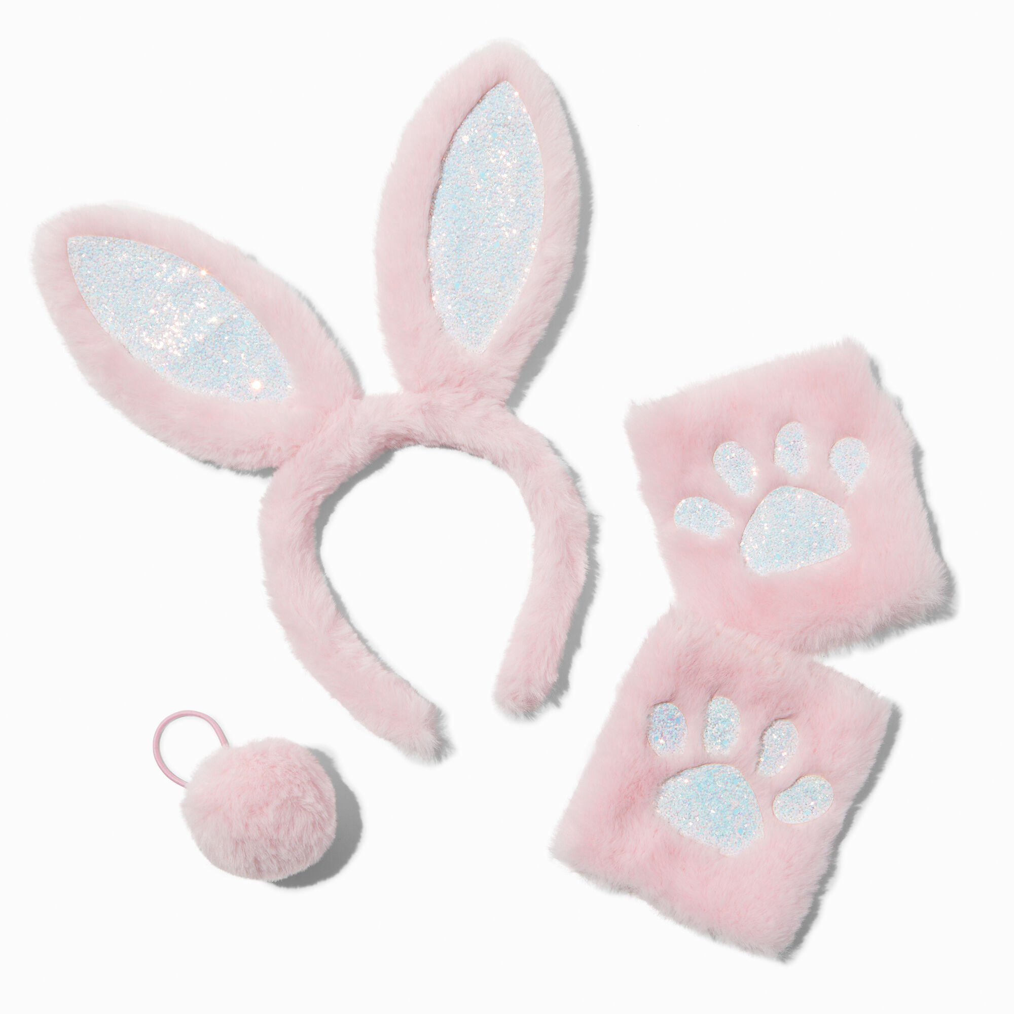 View Claires Bunny Plush Dress Up Set 3 Pack Pink information