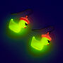 Glow in the Dark Yeehaw Rubber Duck Drop Earrings,