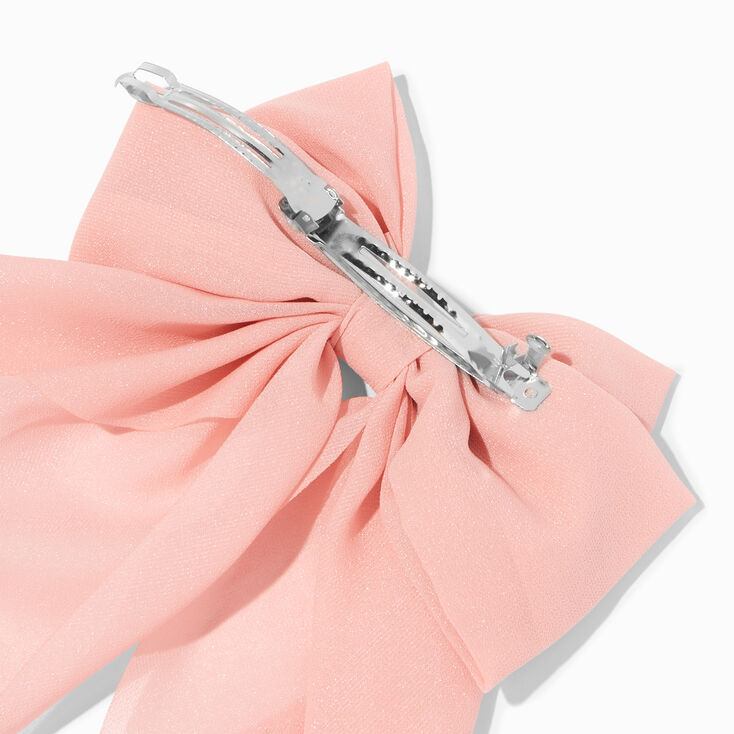 Blush Pink Long Tail Hair Bow Clip,