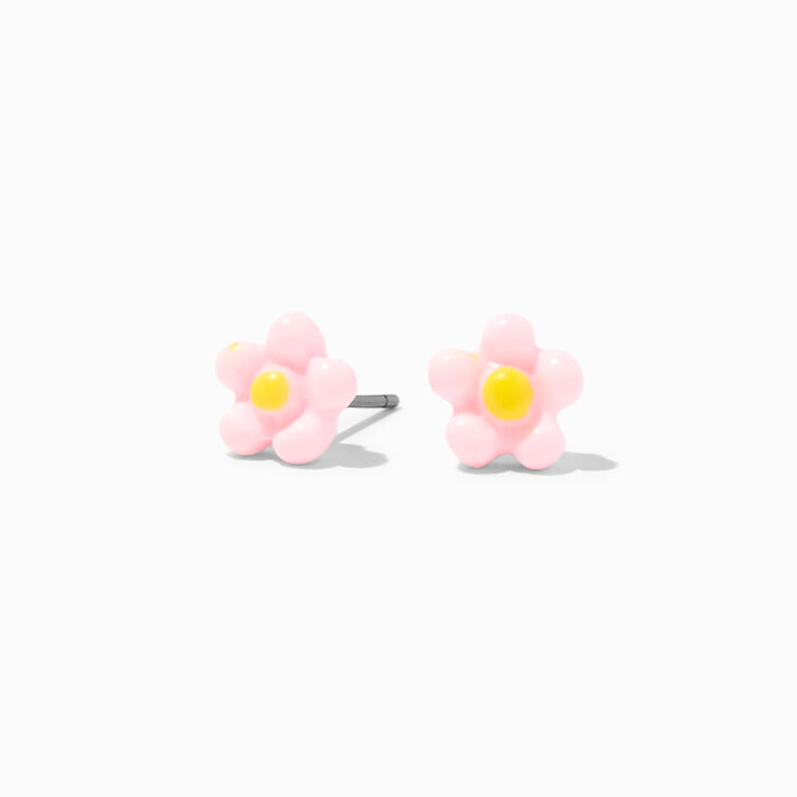 Pink Daisy Stud Earrings,