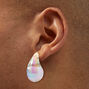 Pendantes 2,5&nbsp;cm haricot de grande taille AB iridescentes translucides,