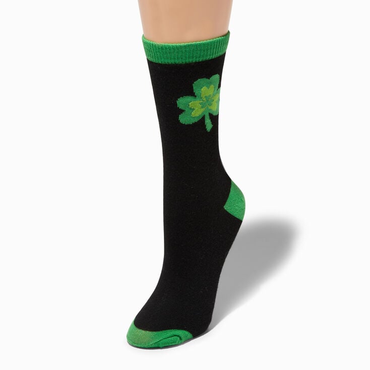 St. Patrick&#39;s Day Lucky Shamrock Crew Socks,
