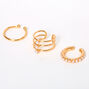 Gold Mixed Pearl Ear Cuffs - 3 Pack,