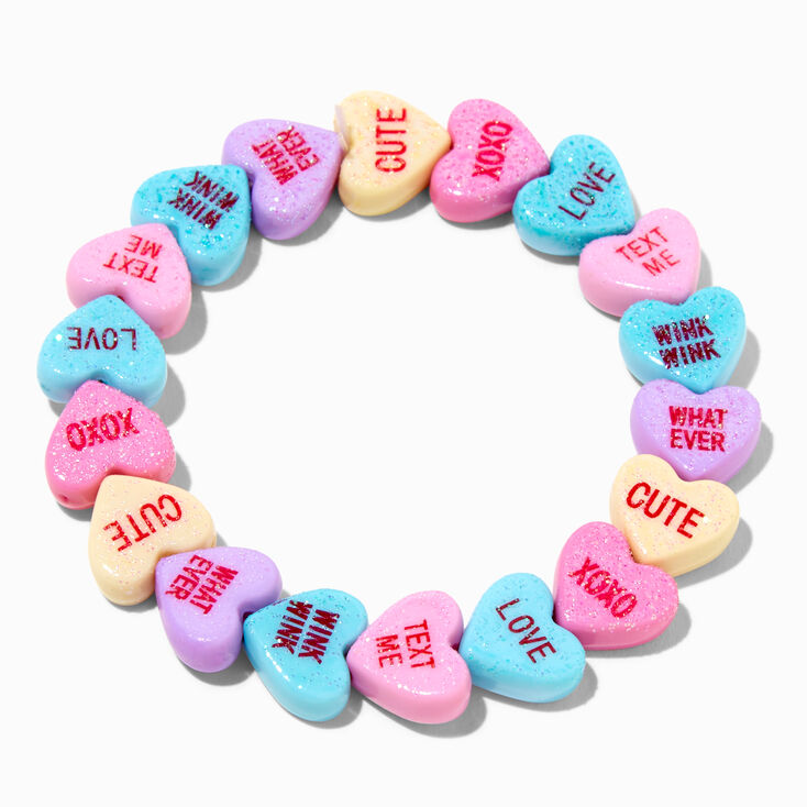 Valentine's Day Conversation Hearts Necklace & Bracelet Set - 2 Pack