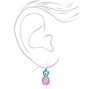 Silver 1&quot; Anodized Rainbow Pineapple Drop Earrings,