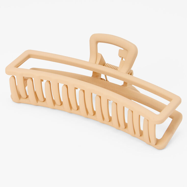 Cream Large Rectangle Hair Claw,