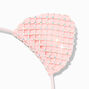 Pink Lace Rhinestone Cat Ears Headband,