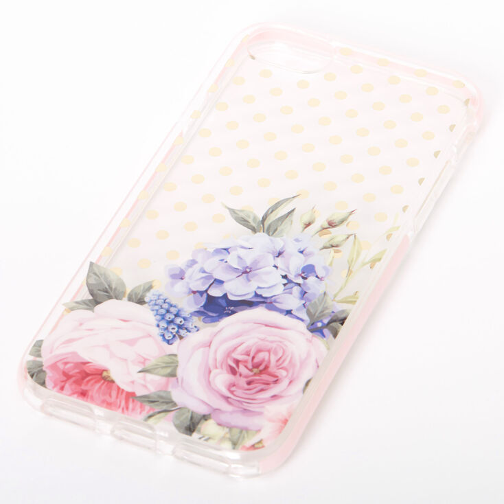 Claire's Coque de protection pour portable florale à pois - Compatible avec iPhone 6/7/8/SE