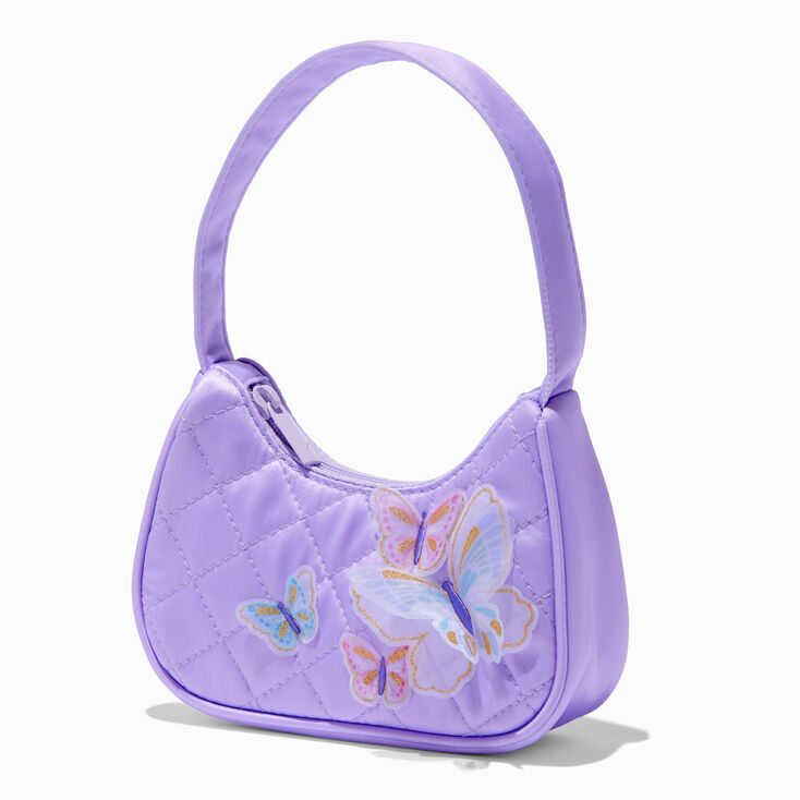 Claire&#39;s Club Lilac Butterfly Shoulder Bag,