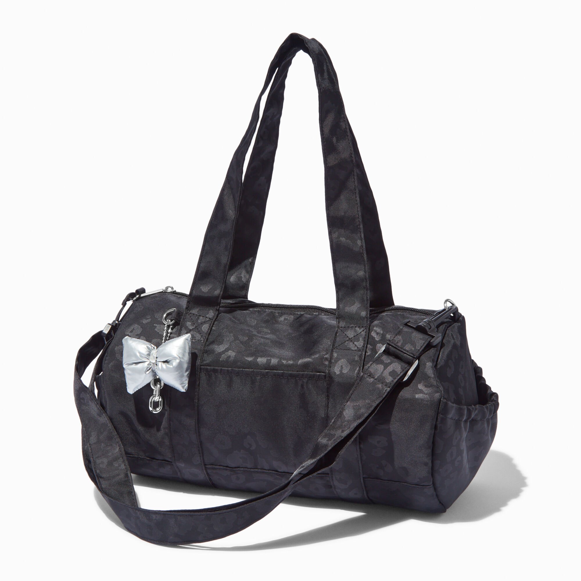 Black Cheetah Print Duffel Bag,