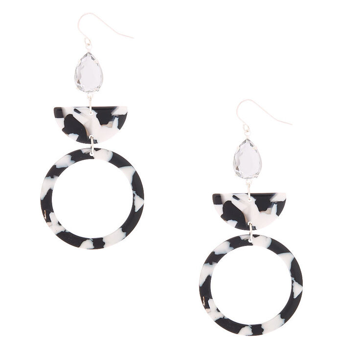 Claire's Pendantes géométriques en résine blanche et noire 8 cm