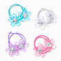 Claire&#39;s Club Jewel Tone Glitter Flower Hair Ties - 4 Pack,