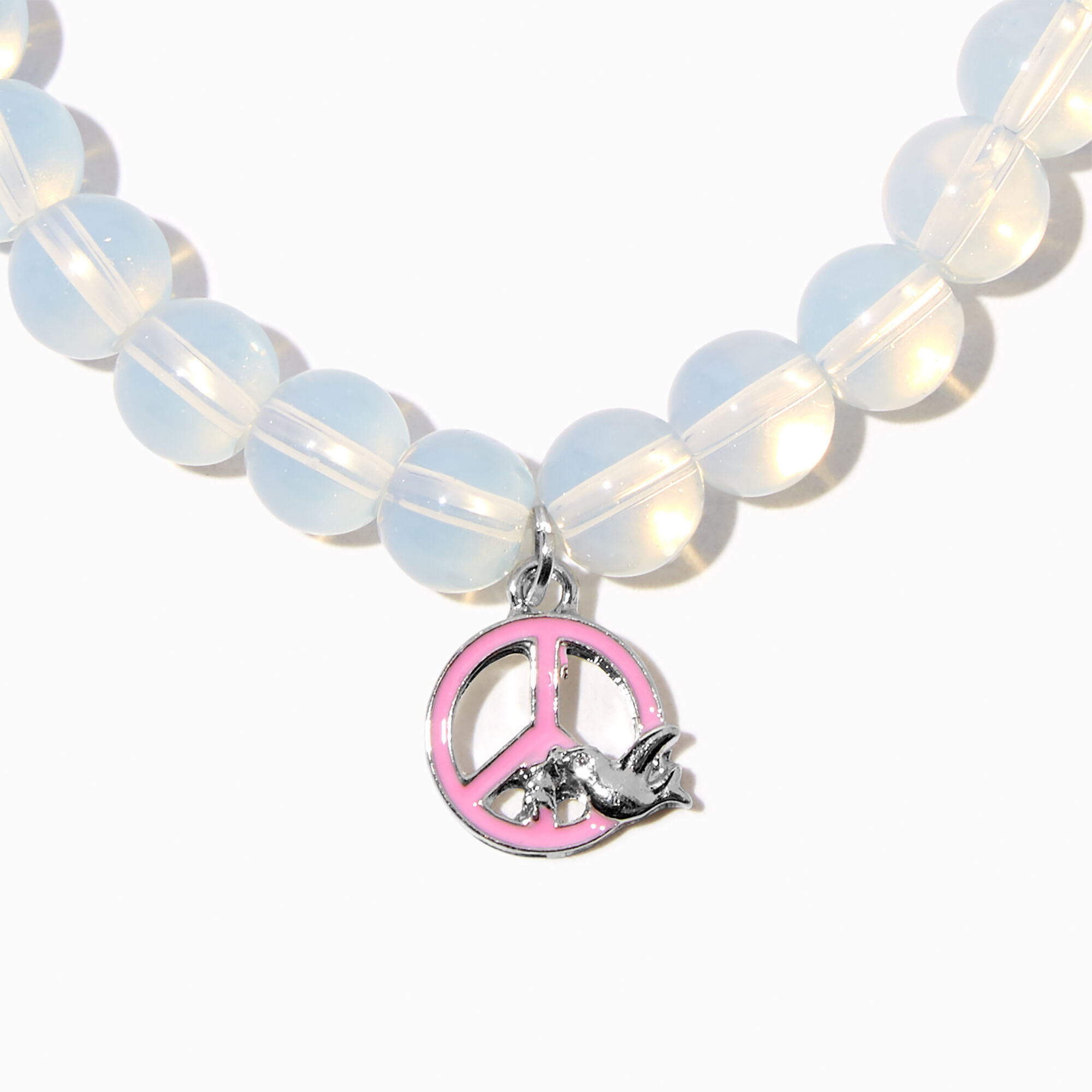 White Peace Stretch Bracelet,