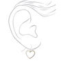 Silver 1&quot; Embellished Crystal Heart Drop Earrings,