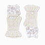 Claire&#39;s Club Snow Leopard Gray Gloves,
