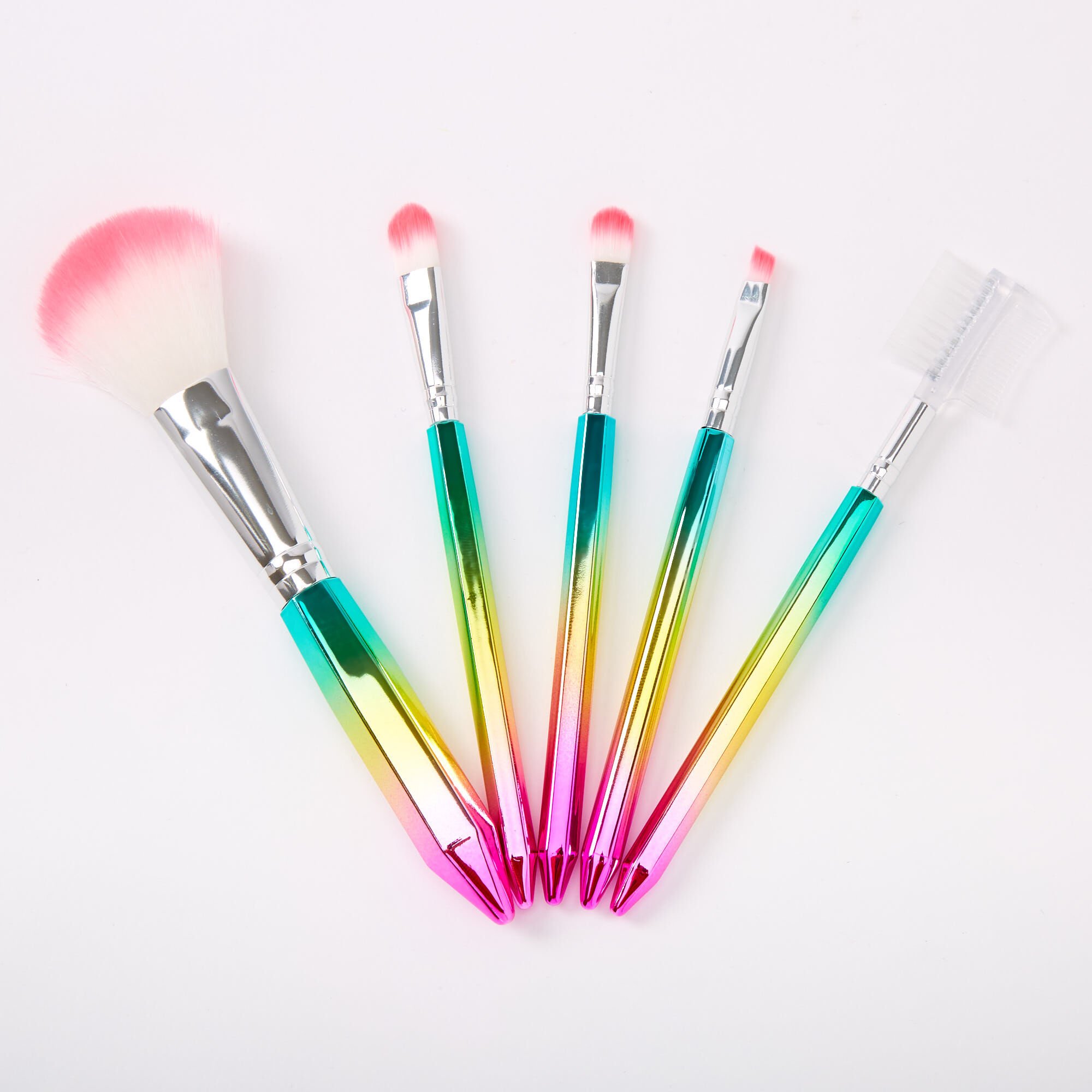 Rainbow Ombre Makeup Brush Set 5 Pack Claire S