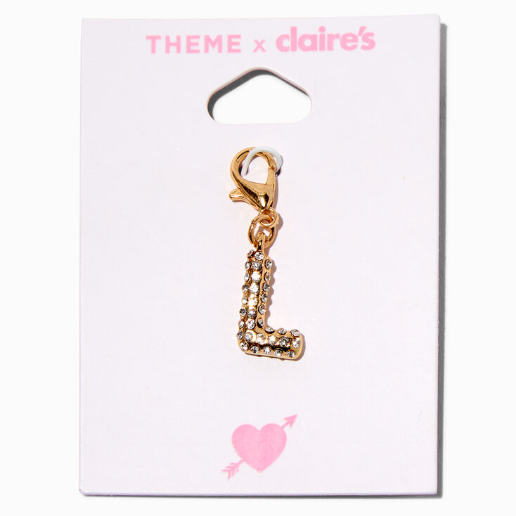 T H E M E x Claire&#39;s Gold-tone L Initial Charm,
