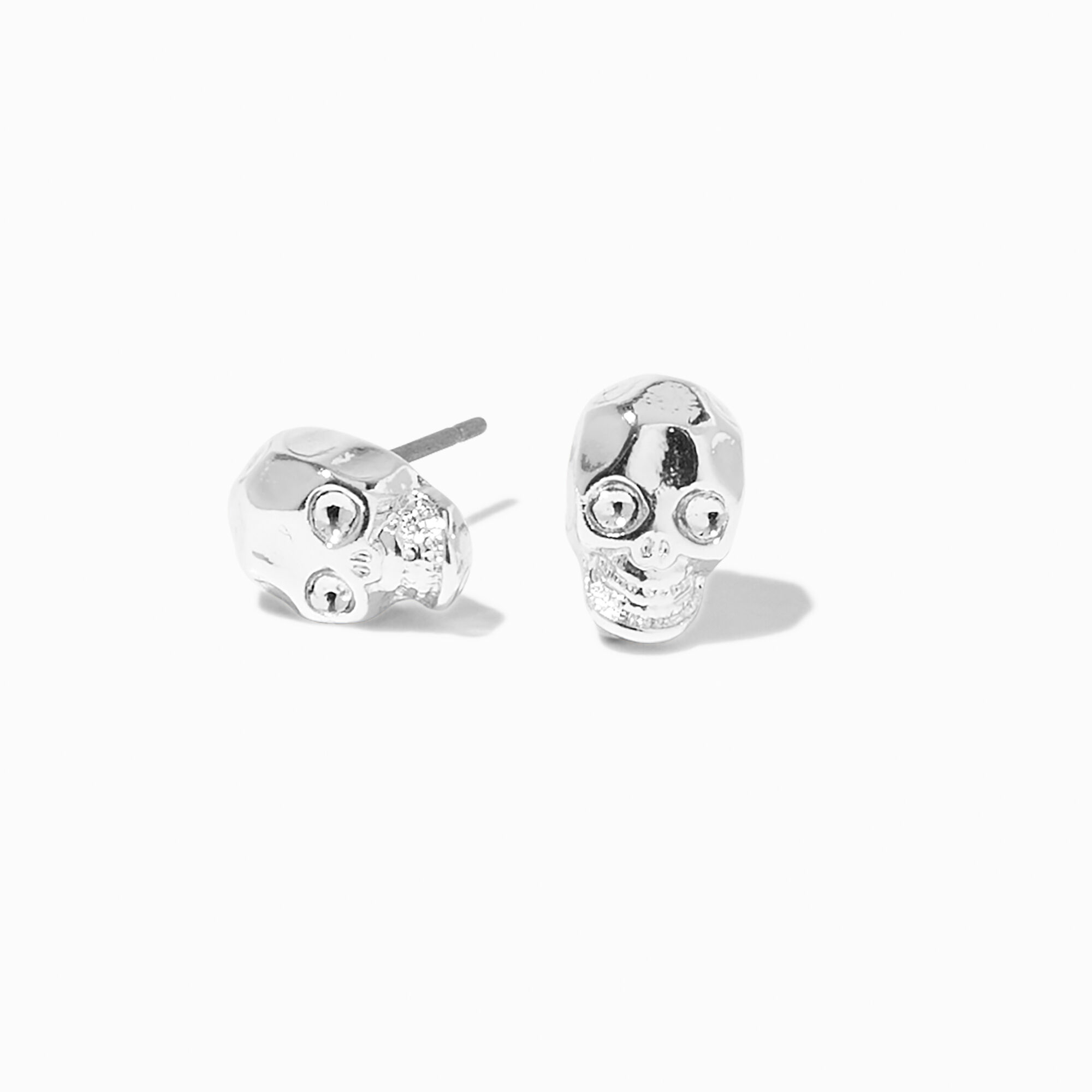 Silver Skull Stud Earrings