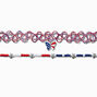 Stars &amp; Stripes Butterfly Choker Necklaces - 2 Pack,