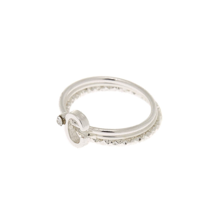 Claire's Lot de 3 bagues de phalange couleur argenté - Initiale C