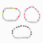 Love, Peace, &amp; Happiness Beaded Stretch Bracelets - 3 Pack,