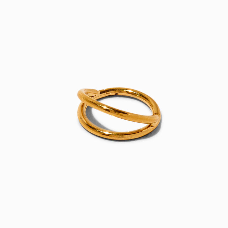 18G Gold-tone Titanium Double Row Septum Nose Ring,