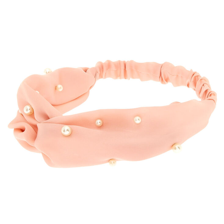 Pale Pink Pearl Turban Headwrap | Claire's