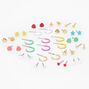 Mixed Metal Colorful Earrings Set - 20 Pack,