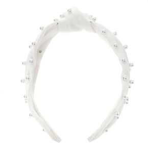 Pearl Knotted Headband - White,