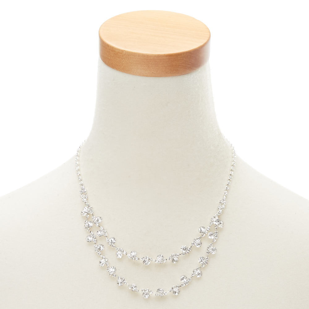 Silver-Tone Imitation Crystal Vine Jewellery Set,