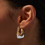 Gold-tone Clear Acrylic Square Hoop Earrings,