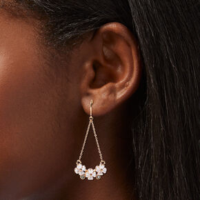 Gold Daisy 1.5&quot; Chain Drop Earrings,