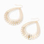 Gold-tone 2&quot; Cut Out Teardrop Diamond Drop Earrings,