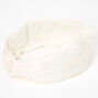 Metallic Pineapple Twisted Wide Jersey Headwrap - White,