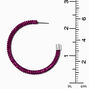 Purple Pav&eacute; Crystal 50mm Hoop Earrings,
