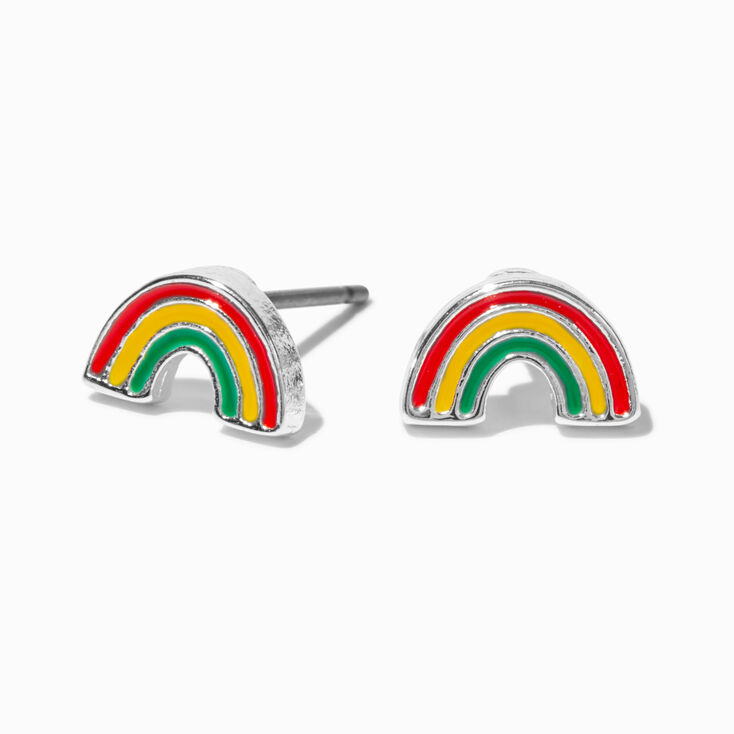Clous d&rsquo;oreilles mini arc-en-ciel,