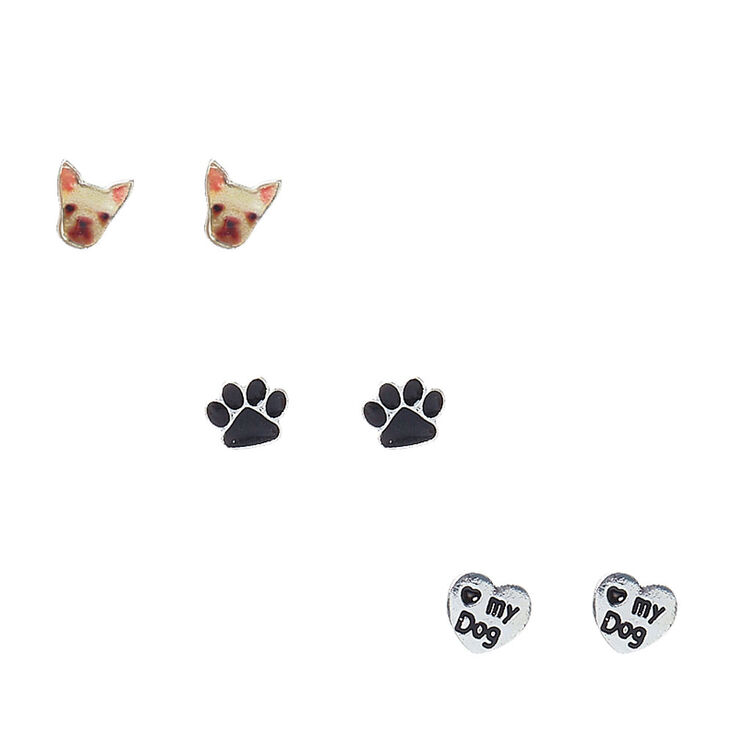 Love My Dog Stud Earrings - 3 Pack,