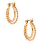 Gold 15MM Braided Double Hoop Earrings,