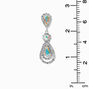 Silver 2&quot; Rhinestone Teardrop Petal Drop Earrings,