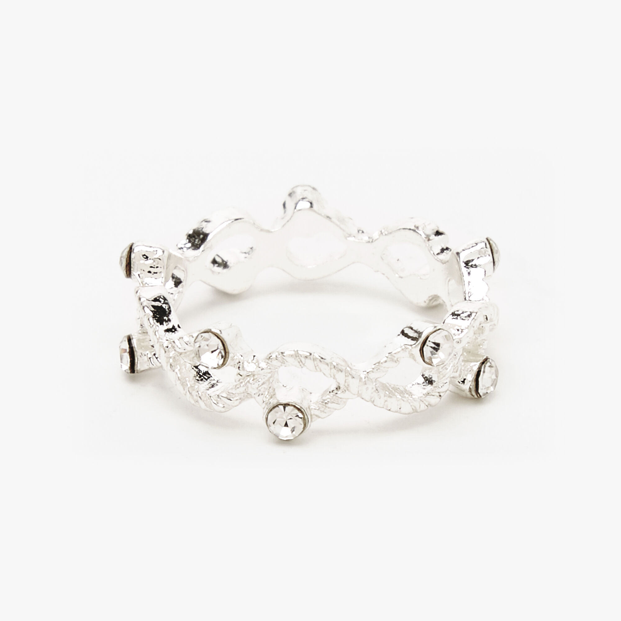 Silver Crystal Infinity Ring Claire s