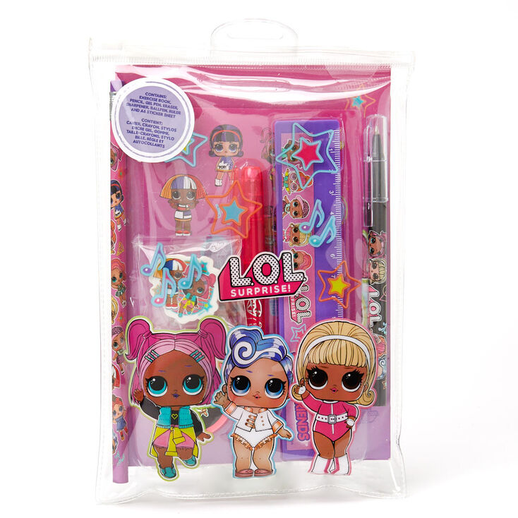 Claire's Ensemble d’articles de papeterie #LETSBEFRIENDS L.O.L Surprise!™ - Lot de 8, rose