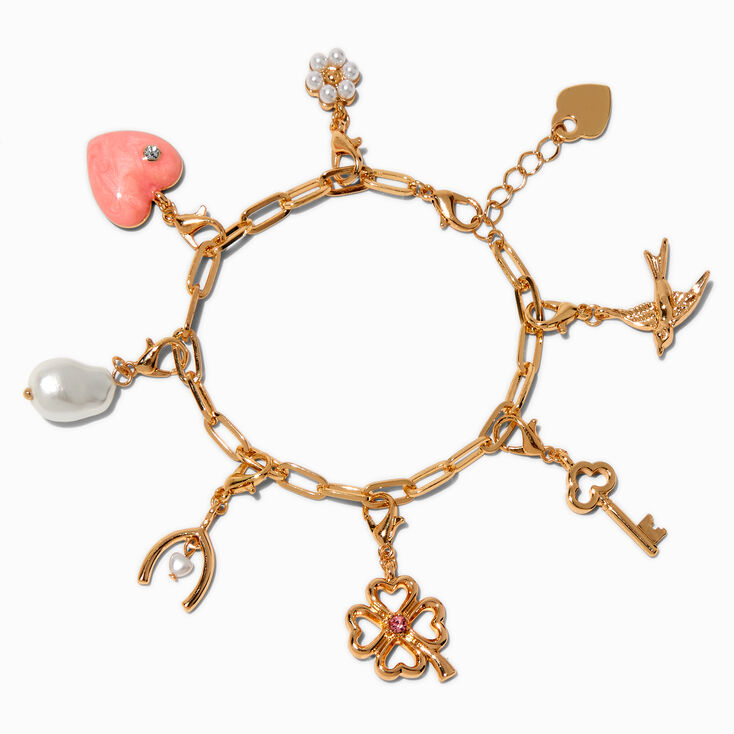 T H E M E x Claire&#39;s Gold-tone Lucky Charm Bracelet,